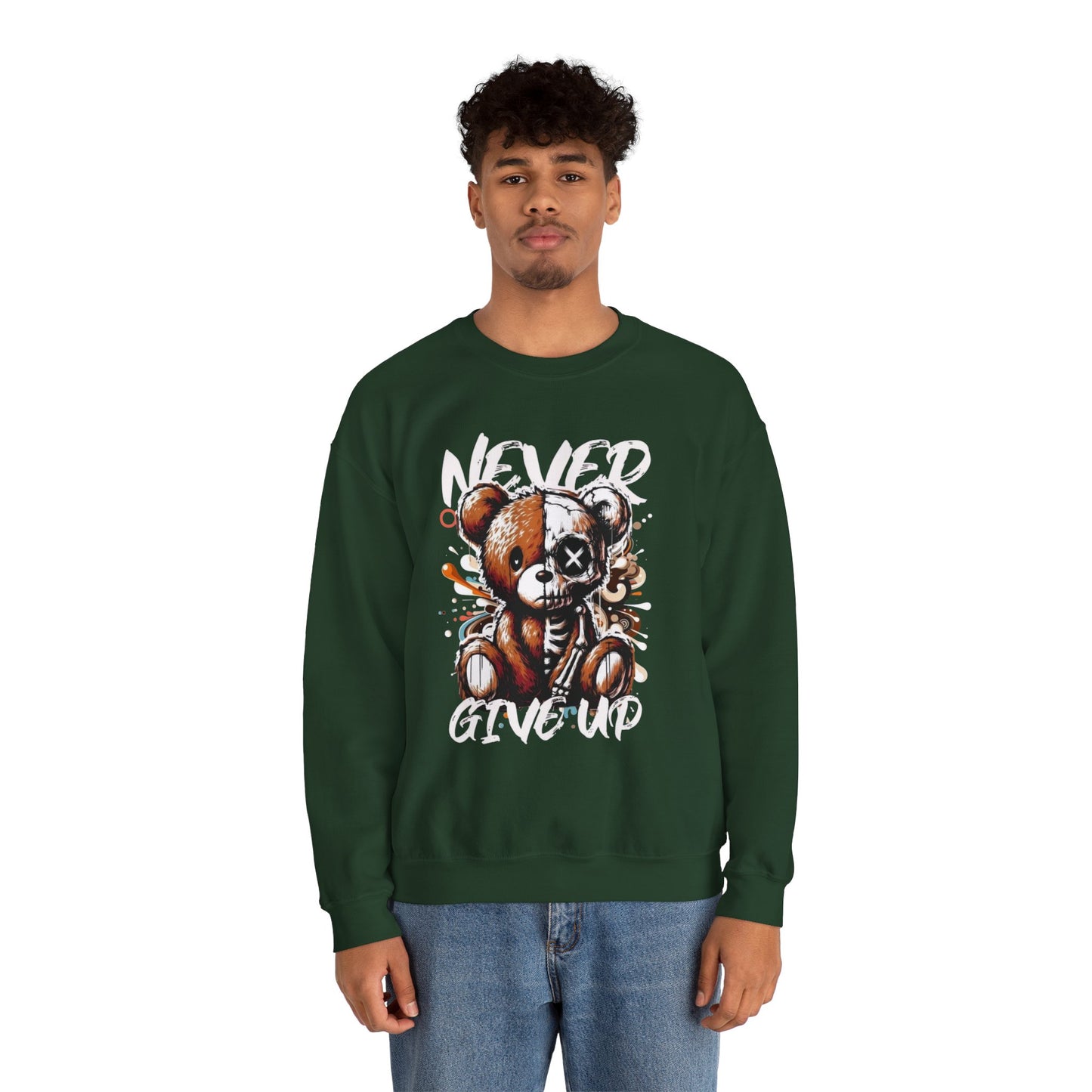 Sweatshirt - 'Never Give Up' Inspirational Design