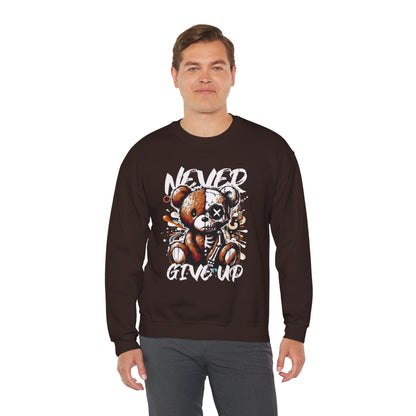 Sweatshirt - 'Never Give Up' Inspirational Design