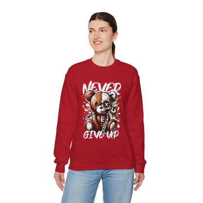 Sweatshirt - 'Never Give Up' Inspirational Design