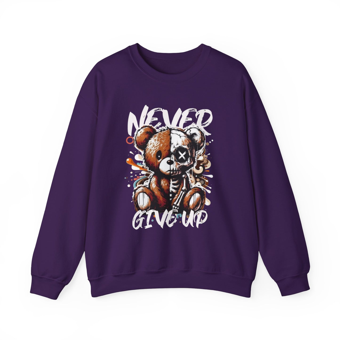 Sweatshirt - 'Never Give Up' Inspirational Design