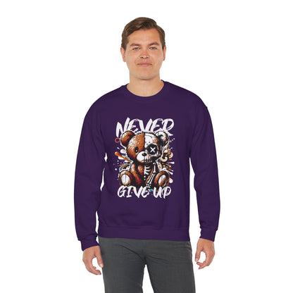 Sweatshirt - 'Never Give Up' Inspirational Design