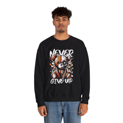 Sweatshirt - 'Never Give Up' Inspirational Design