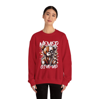 Sweatshirt - 'Never Give Up' Inspirational Design