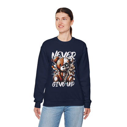 Sweatshirt - 'Never Give Up' Inspirational Design