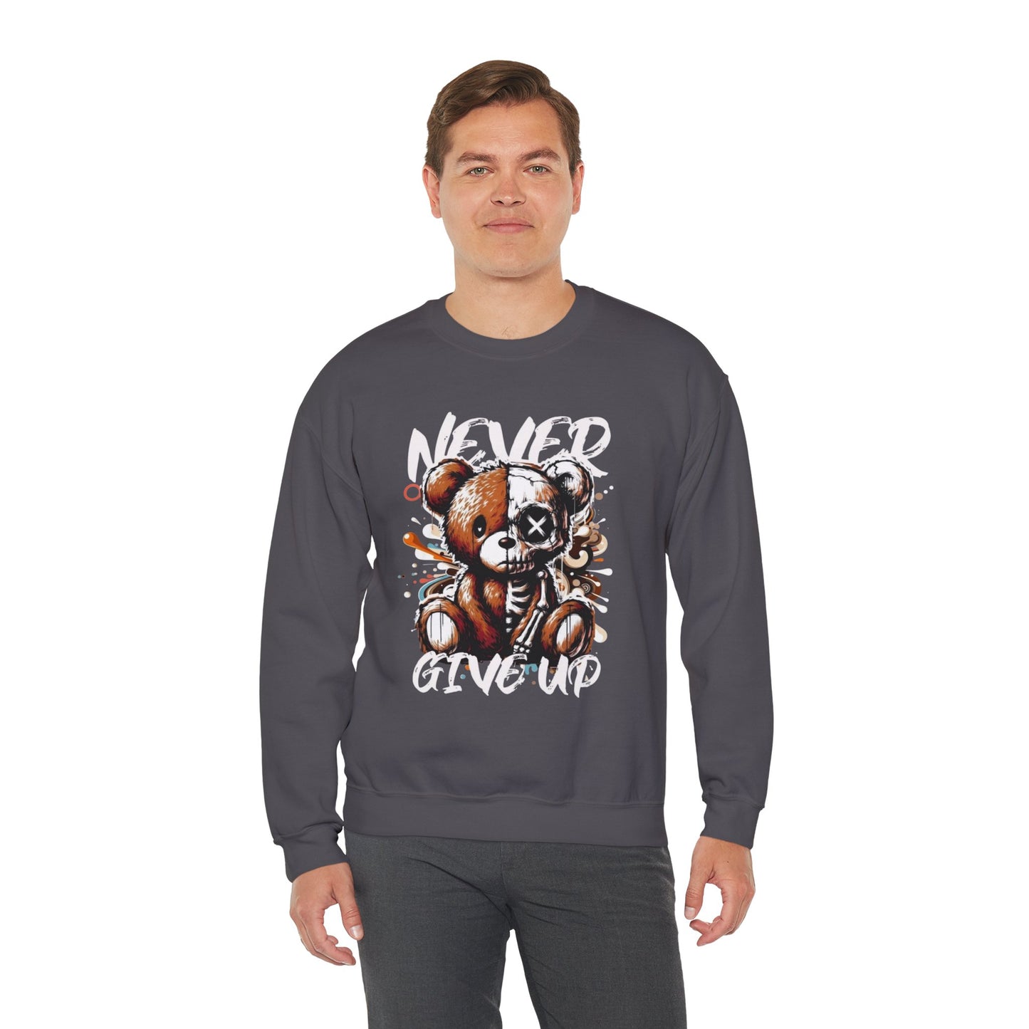 Sweatshirt - 'Never Give Up' Inspirational Design