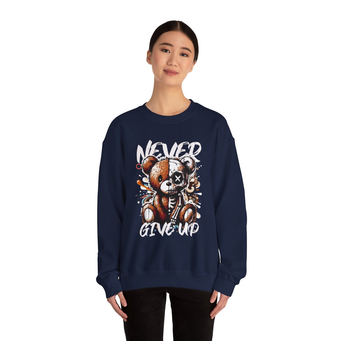 Sweatshirt - 'Never Give Up' Inspirational Design