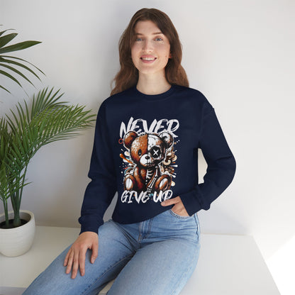 Sweatshirt - 'Never Give Up' Inspirational Design