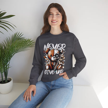 Sweatshirt - 'Never Give Up' Inspirational Design